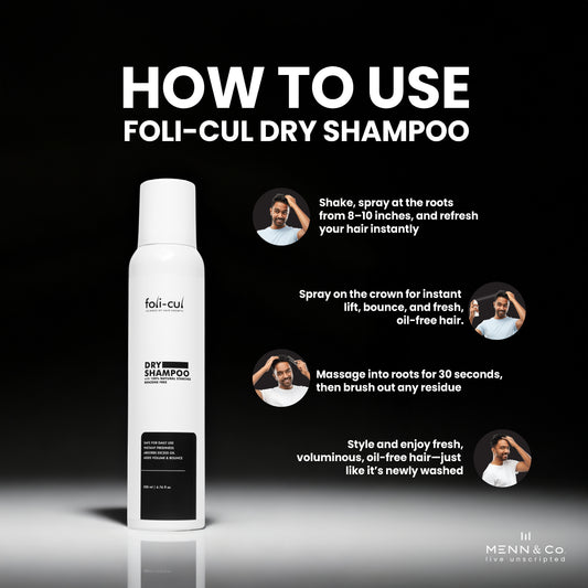Foli-Cul Natural Dry Shampoo – Instant Oil Control, Volume Boost & Fresh Hair (Benzene-Free)