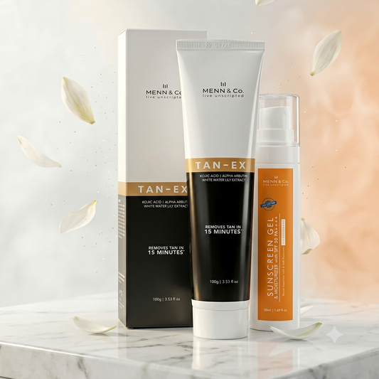 Menn & Co Tan-Ex and Sunscreen Gel products a best package for tan removal & sun protection.