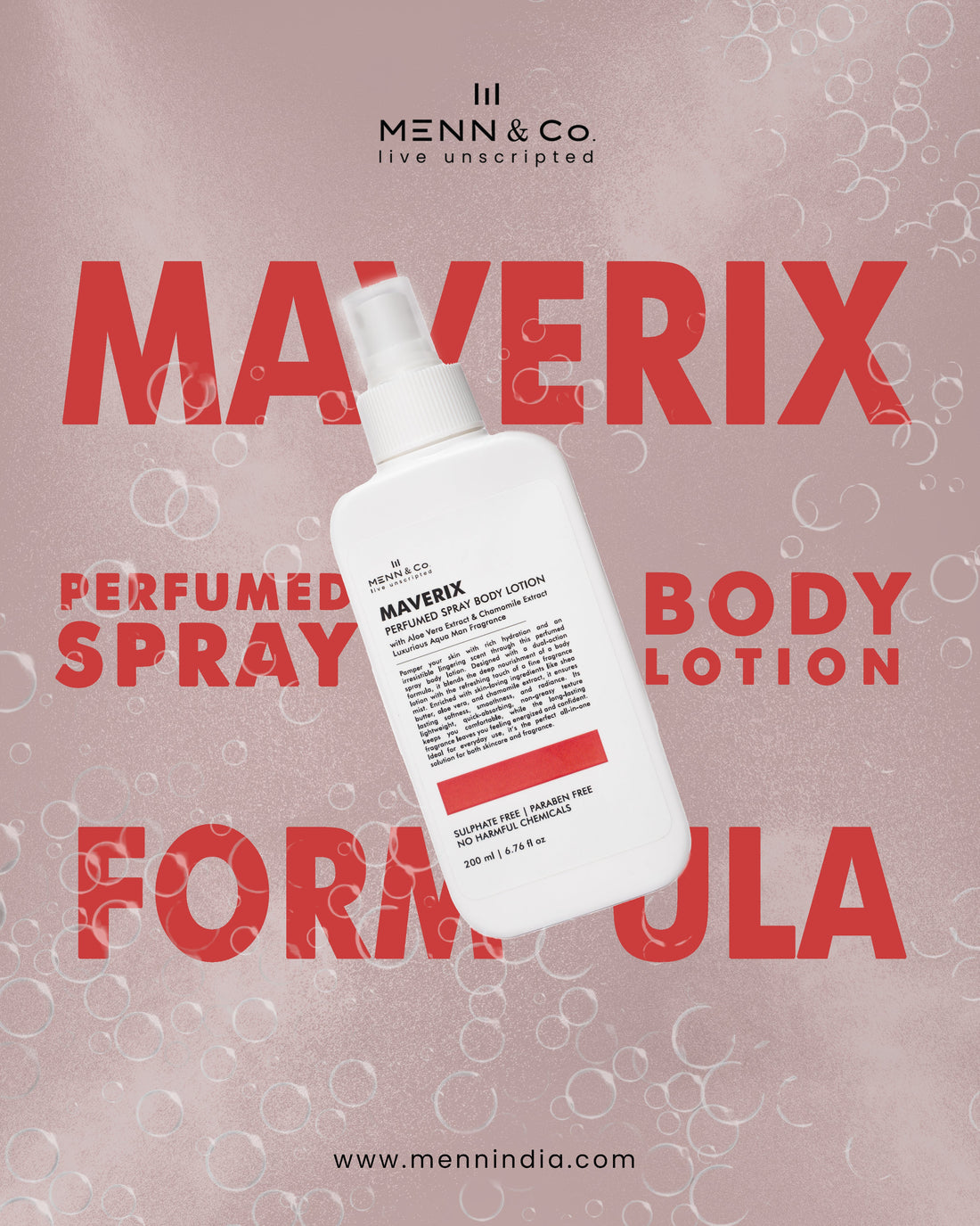 Introducing ZEAL & MAVERIX – India’s Most Effortless Spray Body Lotions for Men by MENN & CO