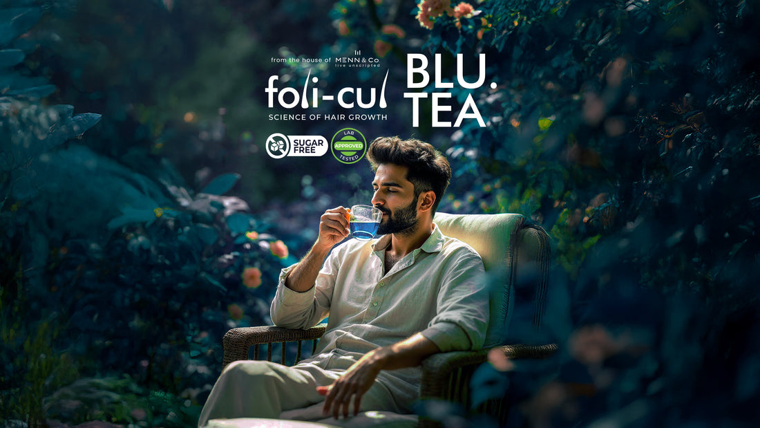 🌿 Blu. Tea by FOLICUL: The Natural Hair Fall Solution for the Modern Man