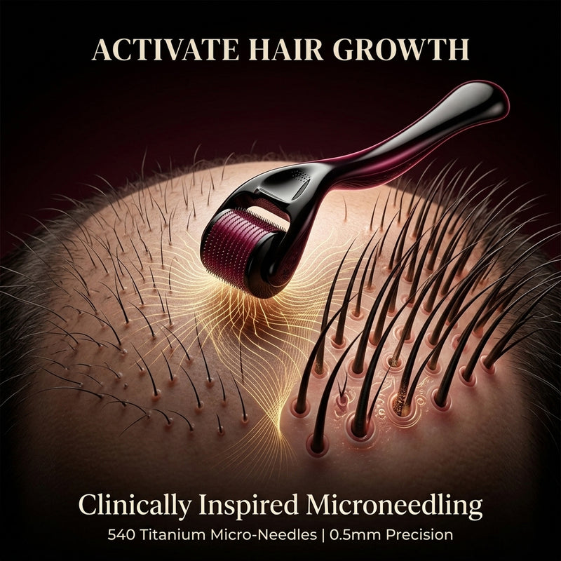 Foli-Cul Derma Roller for Hair & Beard Growth – 0.5mm | 540 Titanium Needles