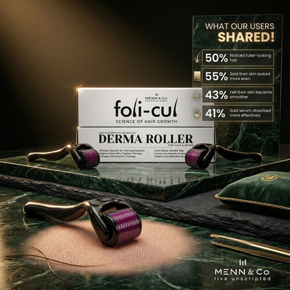 Foli-Cul Derma Roller for Hair & Beard Growth – 0.5mm | 540 Titanium Needles