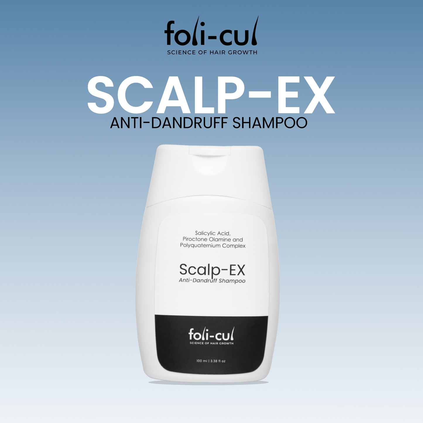 Foli-Cul Scalp-EX Anti-Dandruff Shampoo for Men | Salicylic Acid + Piroctone Olamine