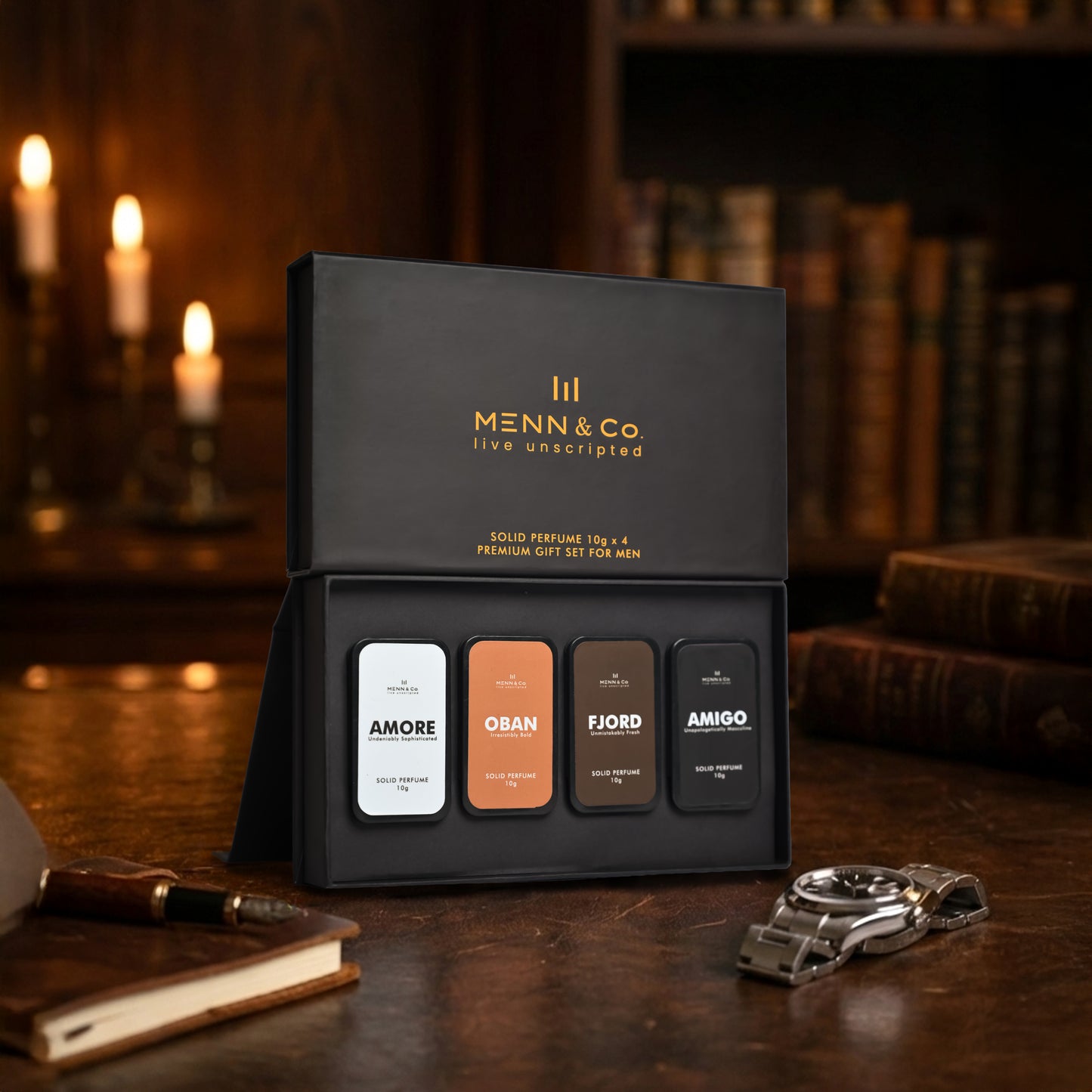 Premium Solid Perfume Gift Set for Men (10g x 4)
