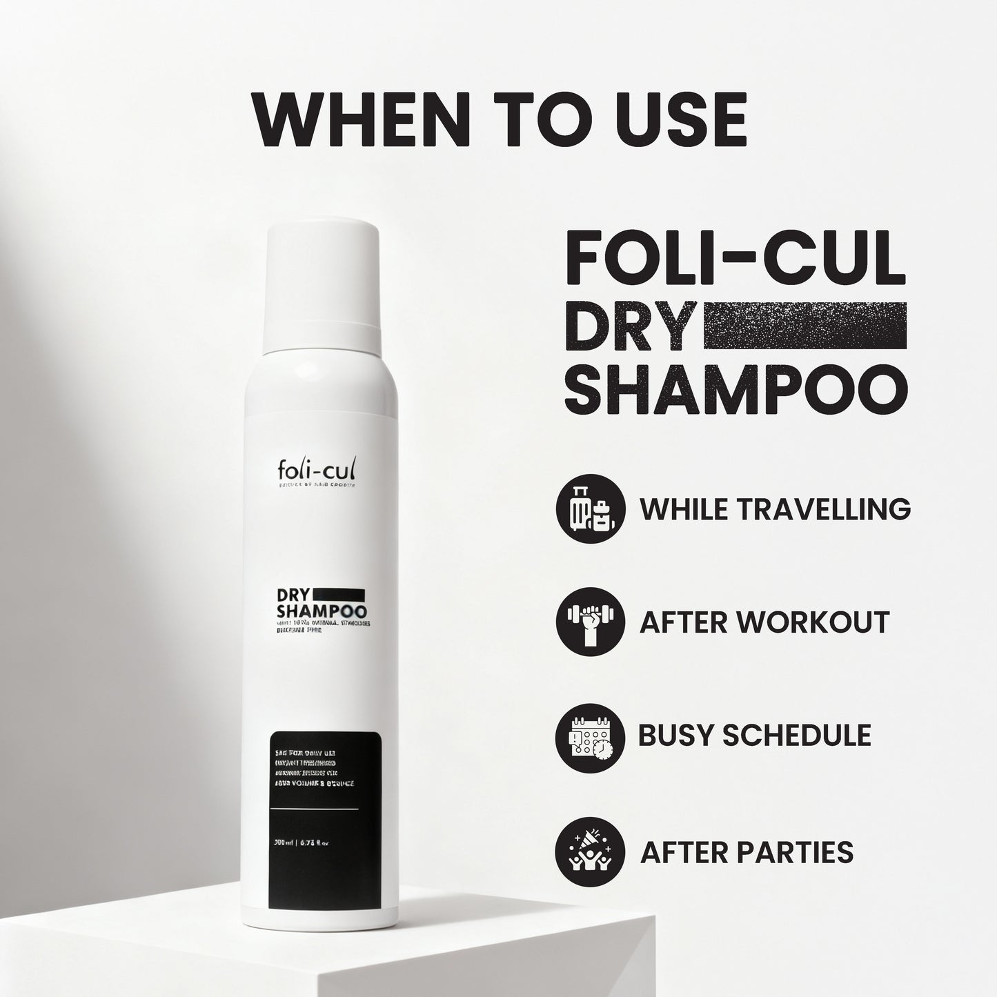 Foli-Cul Natural Dry Shampoo – Instant Oil Control, Volume Boost & Fresh Hair (Benzene-Free)
