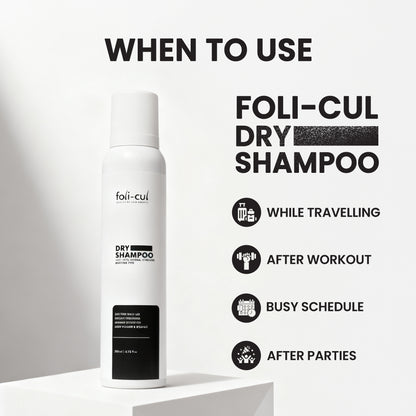 Foli-Cul Natural Dry Shampoo – Instant Oil Control, Volume Boost & Fresh Hair (Benzene-Free)