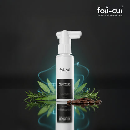 Foli-Cul REVIV-EX Advanced Hairfall Control Spray for Men | Rosemary, Caffeine & Copper Peptides