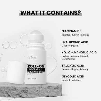 Underarms Roll-On – Sweat & Odor Control with Charcoal, Cucumber & Licorice Extract