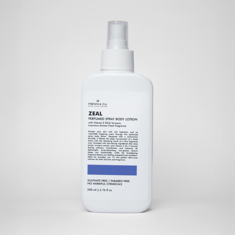 Zeal Spray Body Lotion – Menthol, Hyaluronic Acid & Niacinamide
