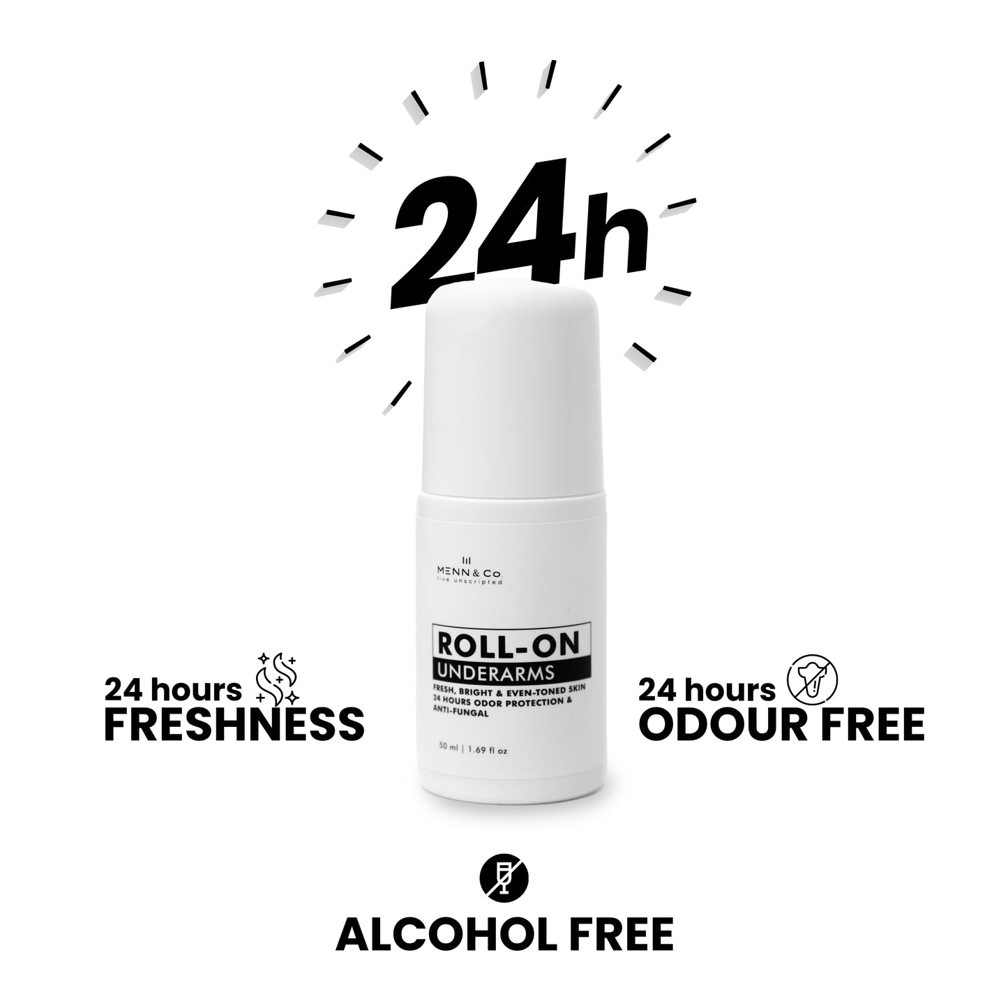 Underarms Roll-On – Sweat & Odor Control with Charcoal, Cucumber & Licorice Extract