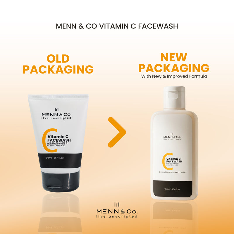 New & Improved Vitamin C Facewash for Men | Brightening & Whitening Cleanser