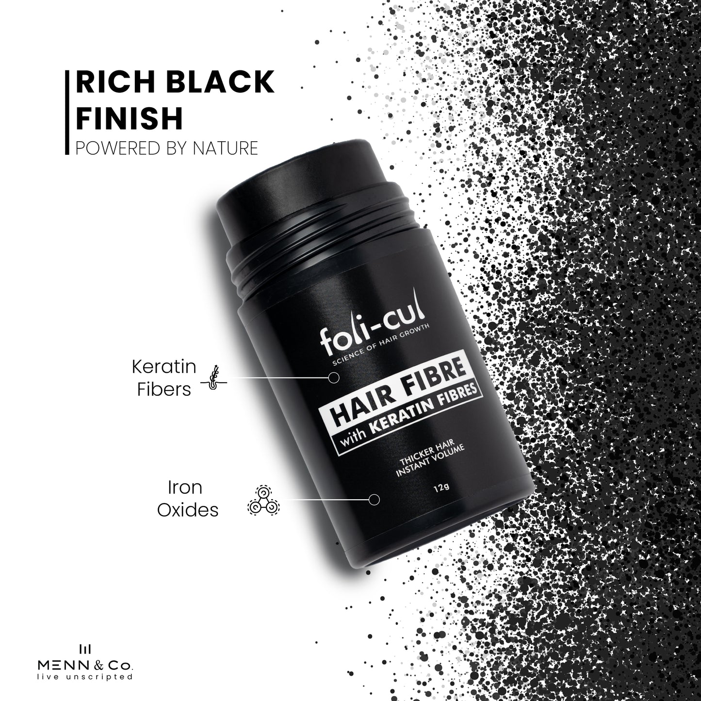 Foli-Cul Keratin Hair Fibre – Instant Volume & Natural Hair Concealer