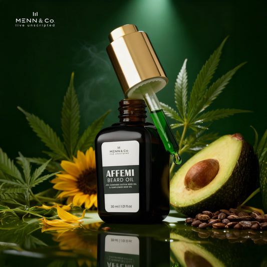 AFEEMI Beard Oil for Men – Beard Growth, Softening & Nourishing with Cannabis Sativa & Sunflower Seed Oil