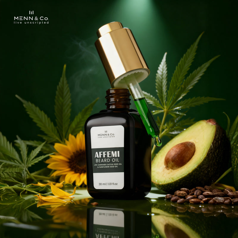 AFEEMI Beard Oil for Men – Beard Growth, Softening & Nourishing with Cannabis Sativa & Sunflower Seed Oil