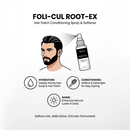 Foli-Cul ROOT-EX Hair Patch Conditioning Spray & Softener | Patch-Safe Care by MENN & CO