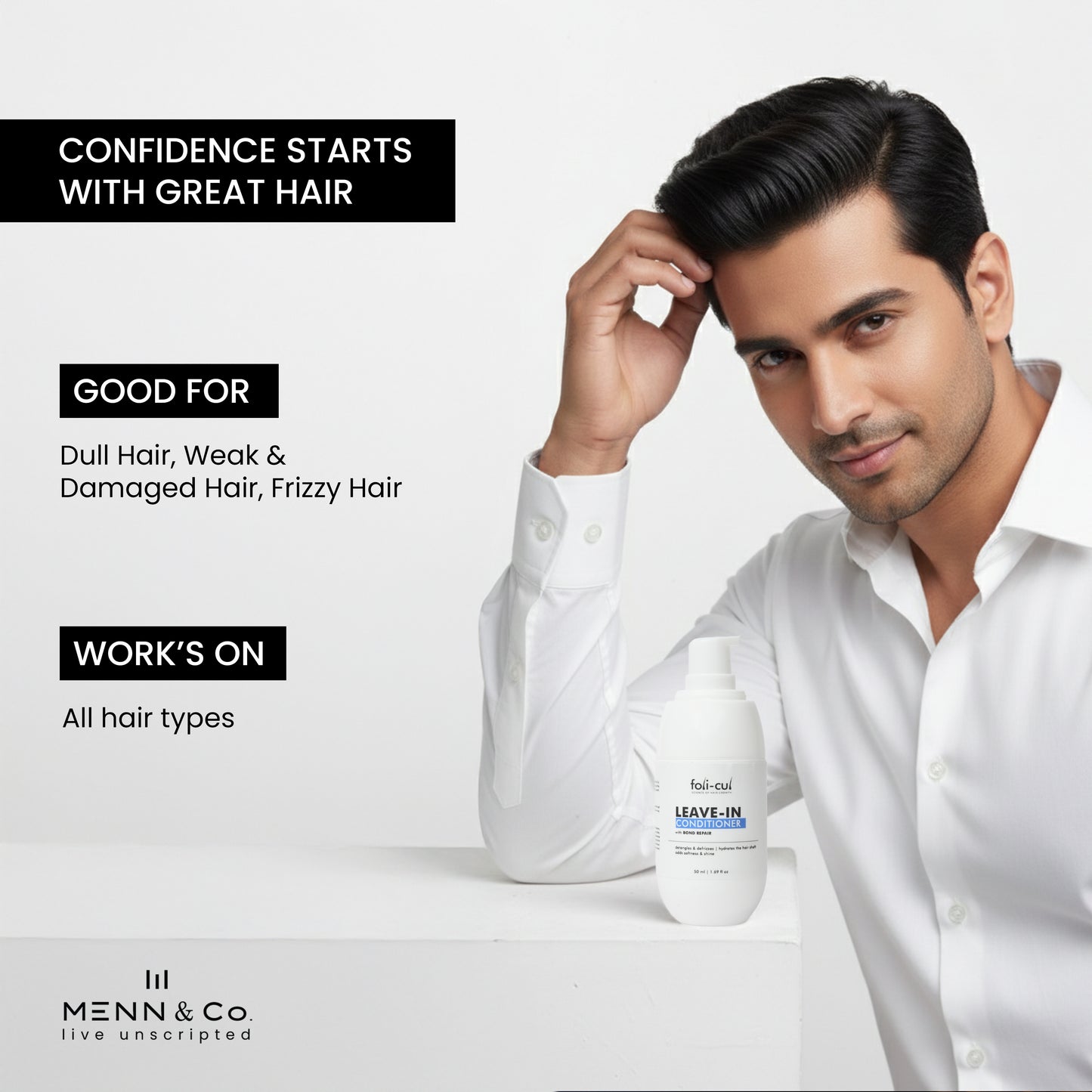 Foli-cul Leave-In Conditioner with Bond Repair | Deep Hydration & Frizz Control