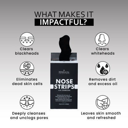 Charcoal Nose Strips for Blackheads & Whiteheads Instant Removal | Pack of 5