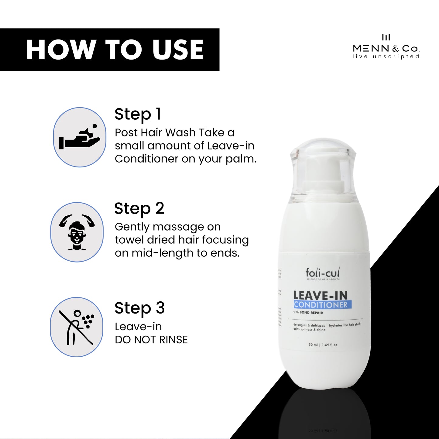 Foli-cul Leave-In Conditioner with Bond Repair | Deep Hydration & Frizz Control