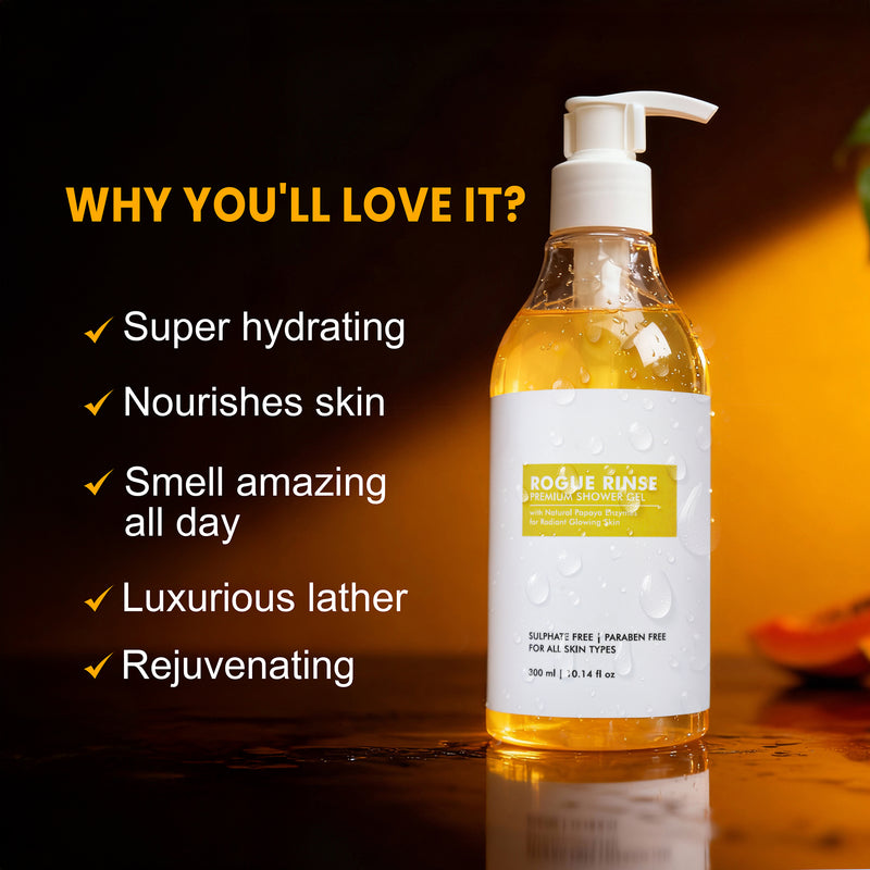 Rogue Rinse – Papaya Enzyme Shower Gel for Men | Radiant & Glowing Skin