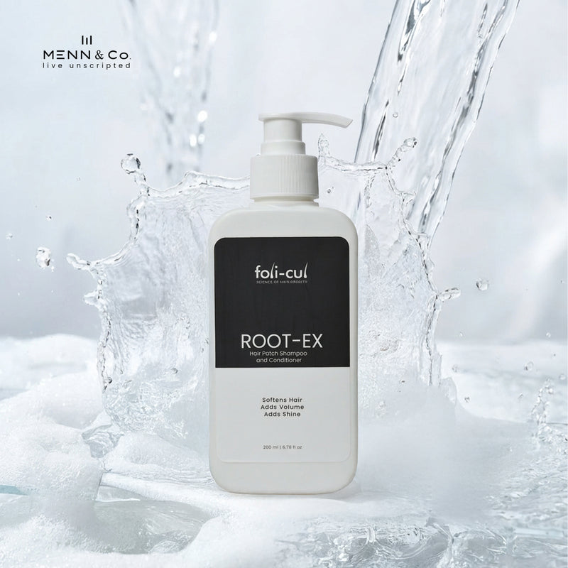 Foli-Cul ROOT-EX Hair Patch Shampoo & Conditioner | Patch-Safe Care by MENN & CO