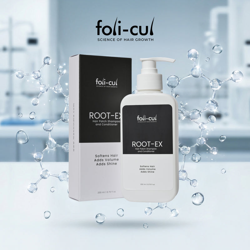 Foli-Cul ROOT-EX Hair Patch Shampoo & Conditioner | Patch-Safe Care by MENN & CO