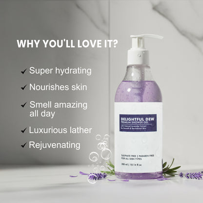 Delightful Dew – Lavender Shower Gel for Men | Soothing & Hydrating Body Wash
