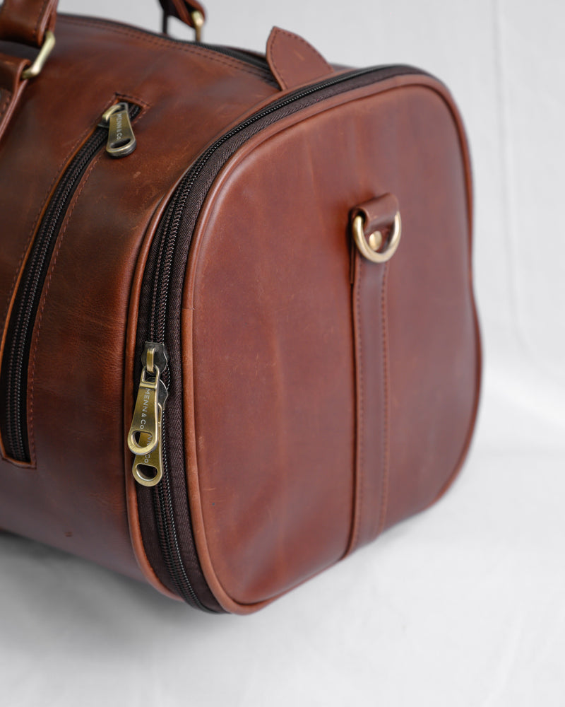 Genuine Leather Gym Bag for Men – Stylish Travel Duffel with Spacious Compartments | Durable & Versatile | GB01