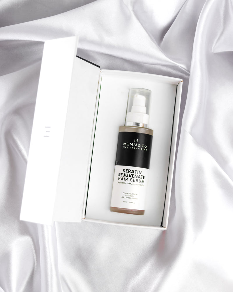 Keratin Hair Serum for Men – Frizz Control, Heat Protection & Shine with Macadamia & Jojoba Oils