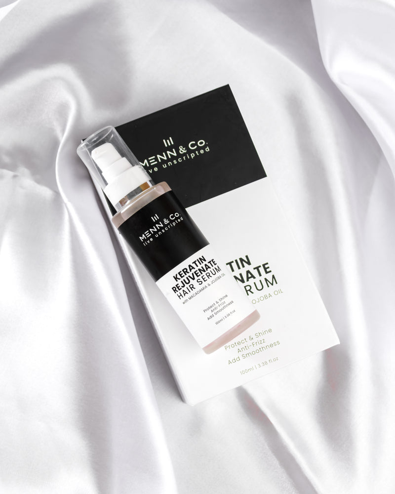 Keratin Hair Serum for Men – Frizz Control, Heat Protection & Shine with Macadamia & Jojoba Oils