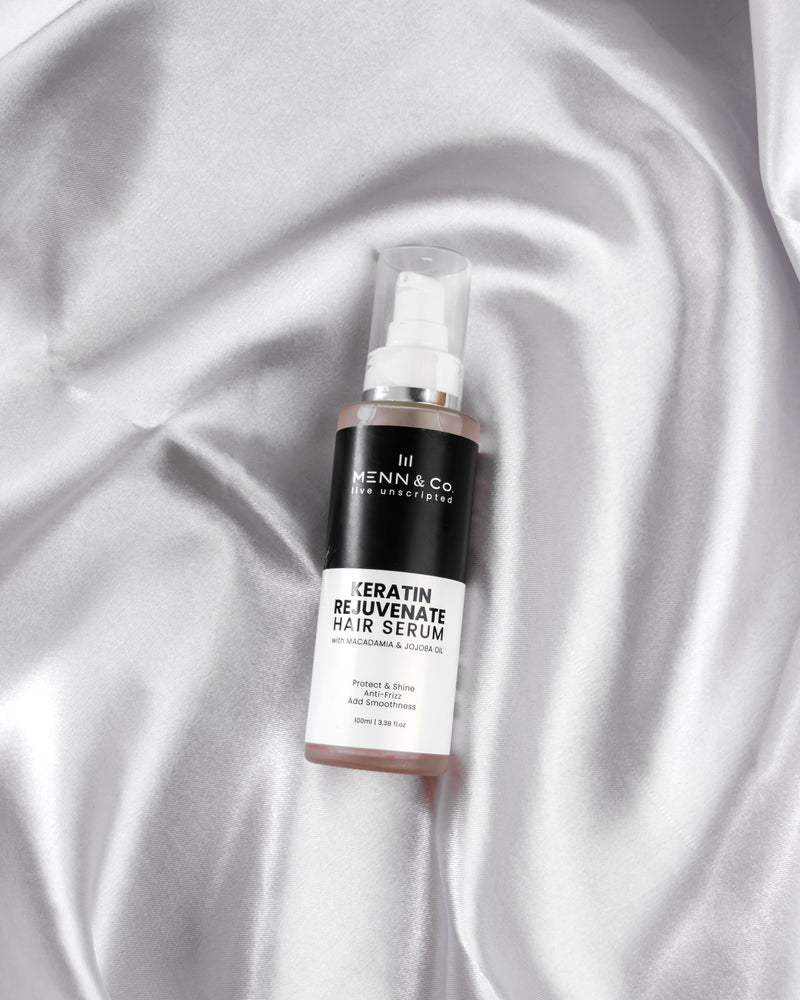 Keratin Hair Serum for Men – Frizz Control, Heat Protection & Shine with Macadamia & Jojoba Oils