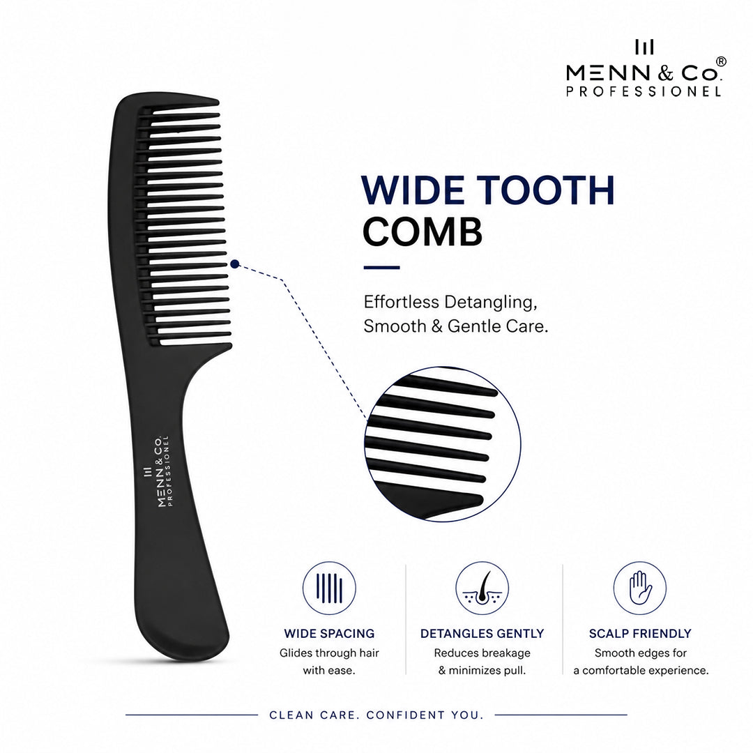 Tooth of Menn & Co Comb are whide for gentle detangle of hairs