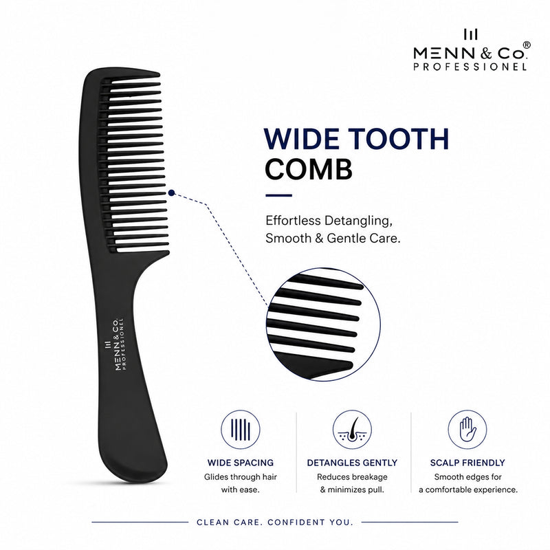 Tooth of Menn & Co Comb are whide for gentle detangle of hairs
