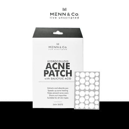 Menn & Co hydrocolloid acne patch packaging on a white background