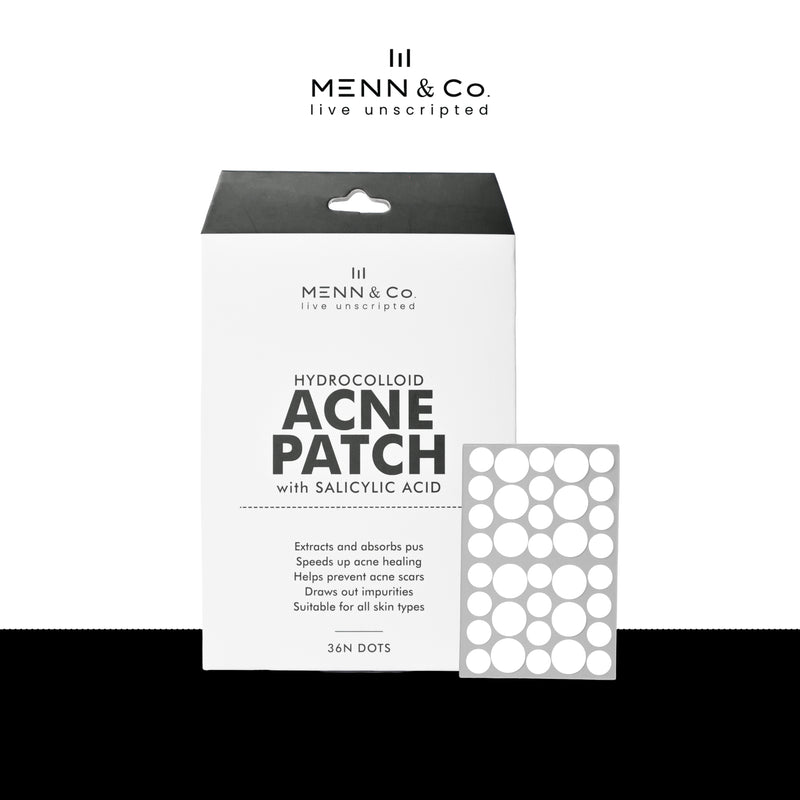 Menn & Co hydrocolloid acne patch packaging on a white background