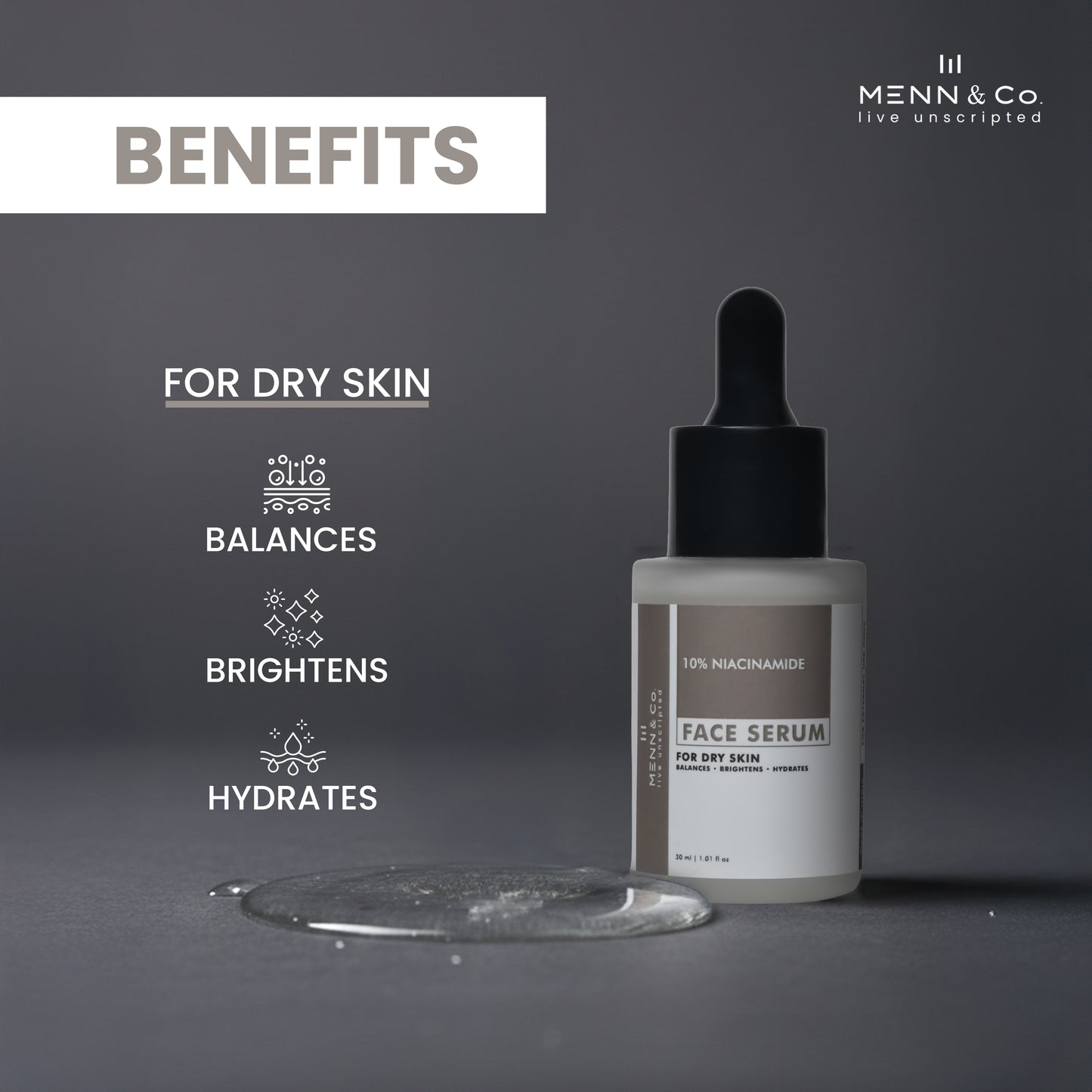 10% Niacinamide Face Serum for Dry Skin | Brightening & Hydrating