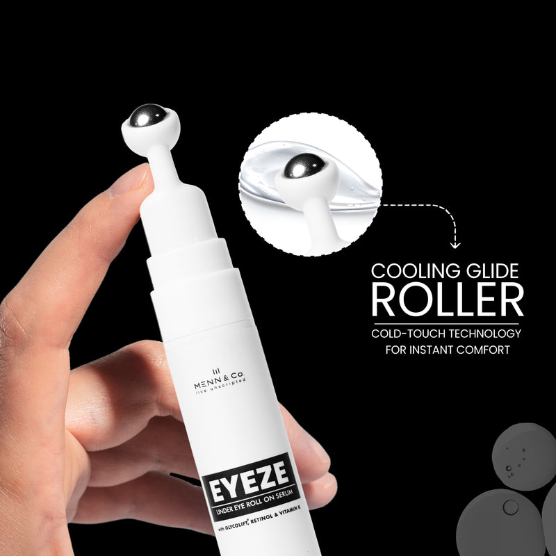 EYEZE Under Eye Roll-On Serum for Men | Reduces Dark Circles & Puffiness