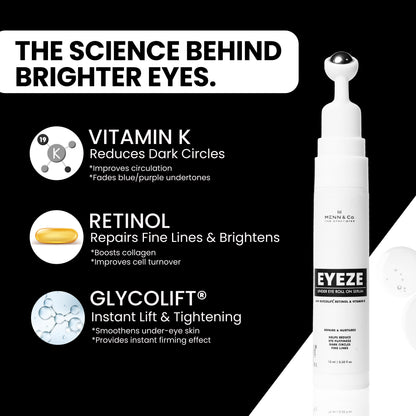 EYEZE Under Eye Roll-On Serum for Men | Reduces Dark Circles & Puffiness