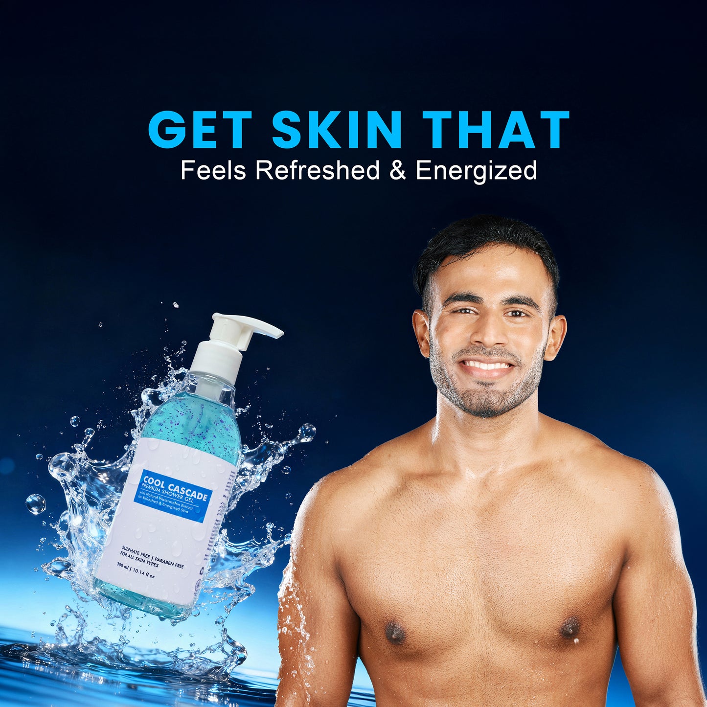 Cool Cascade – Mint & Watermelon Shower Gel for Men | Cooling & Refreshing Body Wash