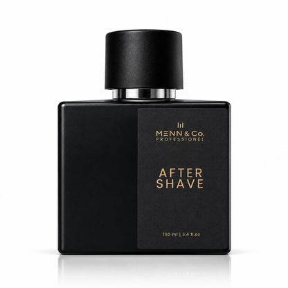 A 100 ml black rectangular bottle of III Menn & Co. Professional After Shave with gold lettering, set against a clean white background with a subtle reflection.